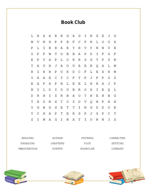Book Club Word Search Puzzle