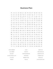 Business Plan Word Scramble Puzzle