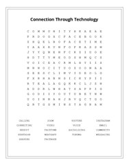 Connection Through Technology Word Scramble Puzzle