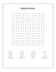 Daisy Girl Scout Word Scramble Puzzle