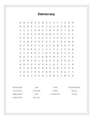 Democracy Word Scramble Puzzle