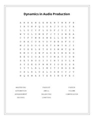 Dynamics in Audio Production Word Scramble Puzzle