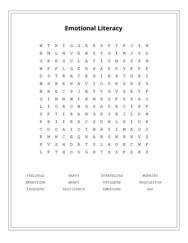 Emotional Literacy Word Search Puzzle