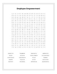 Employee Empowerment Word Scramble Puzzle