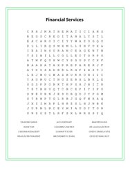 Financial Services Word Scramble Puzzle