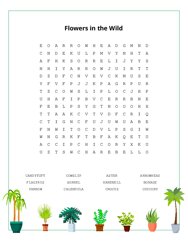 Flowers in the Wild Word Scramble Puzzle