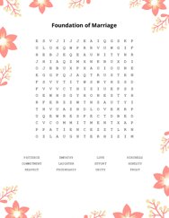 Foundation of Marriage Word Scramble Puzzle
