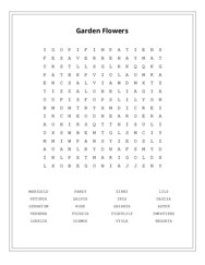 Garden Flowers Word Scramble Puzzle