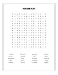 Harvest Hunt Word Scramble Puzzle