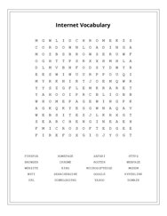 Internet Vocabulary Word Scramble Puzzle