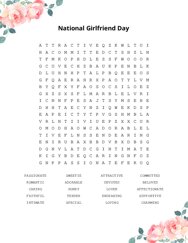 National Girlfriend Day Word Scramble Puzzle