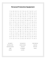 Personal Protective Equipment Word Scramble Puzzle
