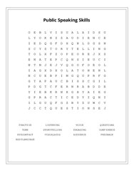 Public Speaking Skills Word Scramble Puzzle