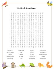 Retiles & Amphibians Word Scramble Puzzle