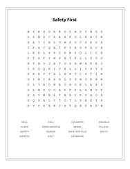 Safety First Word Search Puzzle