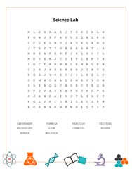Science Lab Word Scramble Puzzle