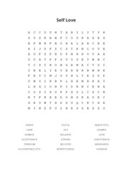 Self Love Word Scramble Puzzle