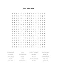 Self Respect Word Scramble Puzzle
