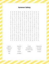 Summer Safety Word Scramble Puzzle