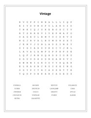 Vintage Word Scramble Puzzle