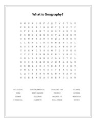What is Geography? Word Scramble Puzzle