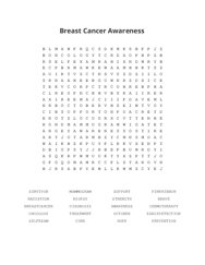 Breast Cancer Awareness Word Scramble Puzzle