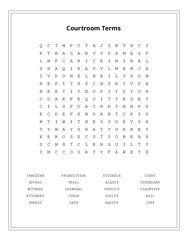 Courtroom Terms Word Scramble Puzzle