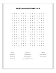 Evolution and Inheritance Word Search Puzzle
