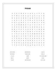 House Word Scramble Puzzle