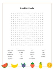 Iron Rich Foods Word Scramble Puzzle