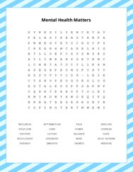 Mental Health Matters Word Search Puzzle