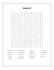 Skeptical Word Search Puzzle