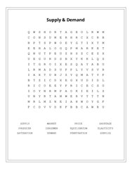 Supply & Demand Word Scramble Puzzle