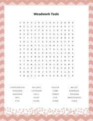 Woodwork Tools Word Scramble Puzzle