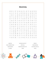 Electricity Word Search Puzzle