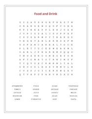 Food and Drink Word Scramble Puzzle