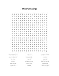 Thermal Energy Word Scramble Puzzle