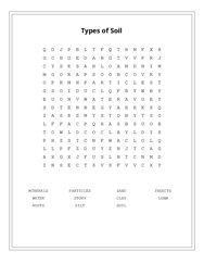 Types of Soil Word Search Puzzle