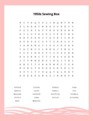 1950s Sewing Box Word Scramble Puzzle