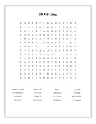 3D Printing Word Scramble Puzzle