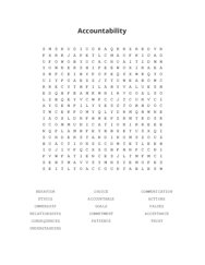 Accountability Word Scramble Puzzle