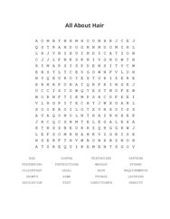 All About Hair Word Scramble Puzzle