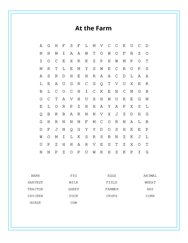 At the Farm Word Search Puzzle