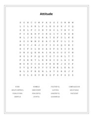 Attitude Word Scramble Puzzle