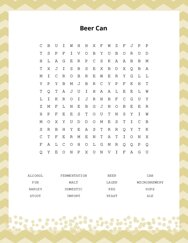 Beer Can Word Scramble Puzzle