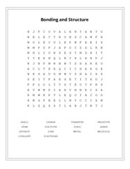 Bonding and Structure Word Scramble Puzzle
