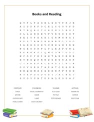 Books and Reading Word Scramble Puzzle