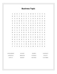 Business Topic Word Scramble Puzzle