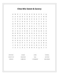 Chex Mix Sweet & Savory Word Search Puzzle