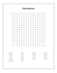 Cleaning Day Word Search Puzzle